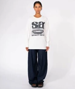 SPOKEN" Hunter Dirty White Tee Shirt -Newtone Brand hunter spoken dirtywhite newtone brand fw25 3