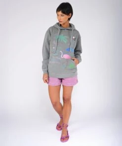 Hoodie Jagger Grey "FLAMINGO -Newtone Brand jagger flamingo grey newtone ss25