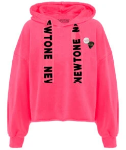 Hoodie Crop Bloomer Neon Pink "BLEED