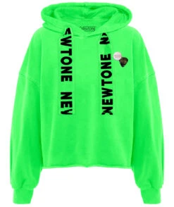 Hoodie Crop Bloomer Neon Green "BLEED