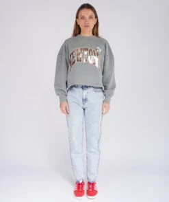 Sweatshirt Crop Porter Grey "TONE SS25