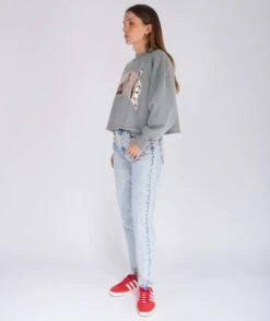 Sweatshirt Crop Porter Grey "TONE SS25 -Newtone Brand newtone brand ss25 13