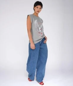 NAKED" Grey Biker Tee Shirt -Newtone Brand newtone brand ss25 167