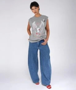 NAKED" Grey Biker Tee Shirt -Newtone Brand newtone brand ss25 168