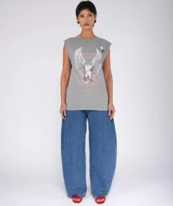 NAKED" Grey Biker Tee Shirt