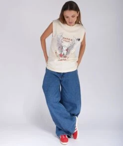 NAKED" Natural Biker Tee Shirt -Newtone Brand newtone brand ss25 187