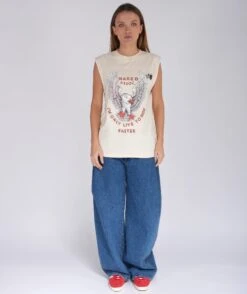 NAKED" Natural Biker Tee Shirt