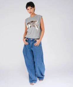 TONE" Grey Biker Tee Shirt