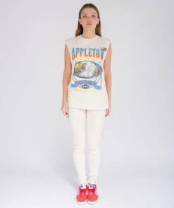APPLETON" Natural Biker Tee Shirt