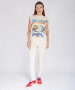 APPLETON" Natural Biker Tee Shirt -Newtone Brand newtone brand ss25 biker natural appleton 3