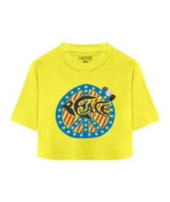 SUN "PEACE" Crop Crooper Tee Shirt