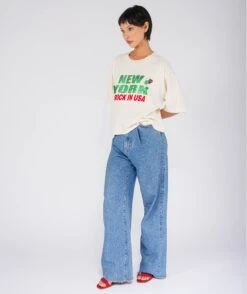 CITY" Natural Crop Crooper Tee Shirt