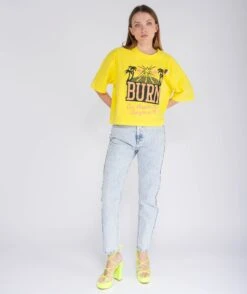 SEE YOU Crop Crooper Sun Tee Shirt -Newtone Brand newtone brand ss25 crooper sun seeyou 3
