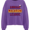 MACARONI" Crop Wear Purple Sweatshirt