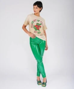 GO UP" Vintage Natural Trucker Tee Shirt -Newtone Brand newtone brand ss25 trucker go up vintage natural 2