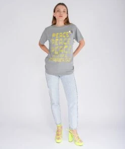 Grey Trucker Tee Shirt "PASADENA -Newtone Brand newtone brand ss25 trucker grey pasadena