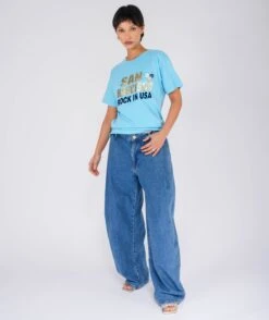 CITY SS25 Pool Blue Trucker Tee Shirt -Newtone Brand newtone brand ss25 trucker poolblue city 3