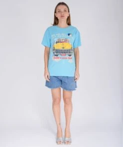 CONTROL" Pool Blue Trucker Tee Shirt