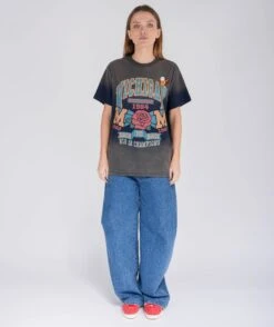 Vintage Blue "ROSE" Trucker Tee Shirt