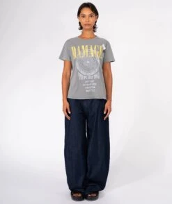 DAMAGE" Starlight Grey Tee Shirt -Newtone Brand starlight damage grey newtone brand fw25 3