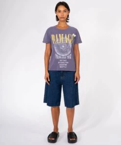 DAMAGE" Starlight Grape Tee Shirt -Newtone Brand starlight damage purple newtone brand fw25 3