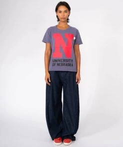 LETTERS" Starlight Grape Tee Shirt -Newtone Brand starlight letters grape newtone brand fw25 3