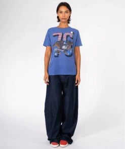 LOVELAND" Starlight Flo Blue Tee Shirt -Newtone Brand starlight loveland floblue newtone brand fw25 3