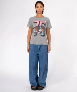 LOVELAND" Starlight Grey Tee Shirt -Newtone Brand starlight loveland grey newtone brand fw25 3