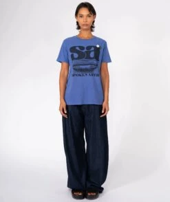 SPOKEN" Starlight Flo Blue Tee Shirt -Newtone Brand starlight spoken floblue newtone brand fw25 3