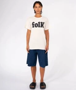 FOLK" Natural Trucker Tee Shirt -Newtone Brand trucker folk natural newtone brand fw25 3